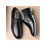 Banagat Men Casual Flats Breathable Official Shoes Oxford Loafers & Slip-Ons Black
