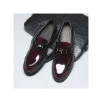 Banagat Men Formal Corporate Italian Oxfords Official Loafers Slip-ons Shoes Wine Red