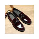 Banagat Men Formal Corporate Italian Oxfords Official Loafers Slip-ons Shoes Wine Red