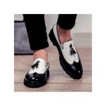 Banagat Men Glossy Casual Brogue Official Shoes Oxford Loafers & Slip-Ons Black