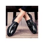 Banagat Men Glossy Casual Brogue Official Shoes Oxford Loafers & Slip-Ons Black