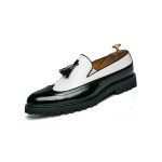 Banagat Men Glossy Casual Brogue Official Shoes Oxford Loafers & Slip-Ons Black