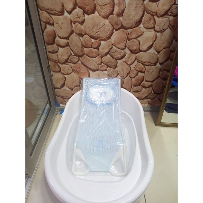 BASIN AND BATHNET -WHITE AND BLUE