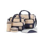 Bear Club Bear-Club Cute 5 Piece Waterproof Diaper Bag, Multi Pockets