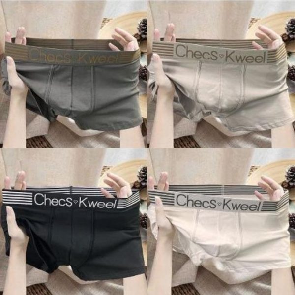 Berrykey 4Pcs Men's Underwear Breathable Comfortable Stretch Cotton Boxer Briefs