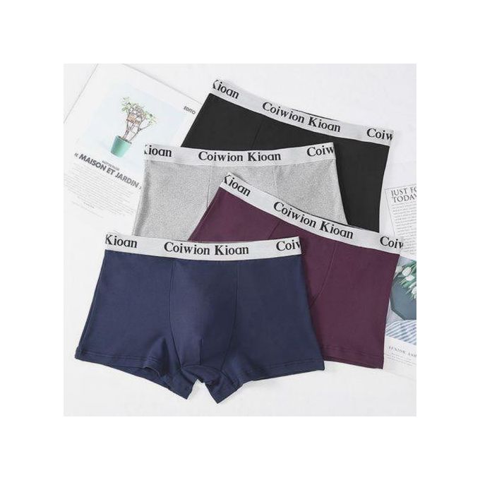Berrykey 4Pcs Men's Underwear Breathable Comfortable Stretch Cotton Boxer Briefs