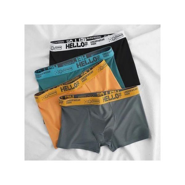 Berrykey 4Pcs Men's Underwear Breathable Stretch Cotton Boxer Briefs