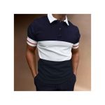 Berrykey Mens Casual Trendy T-shirt Joggers Short Sleeve Shirts Official Navy