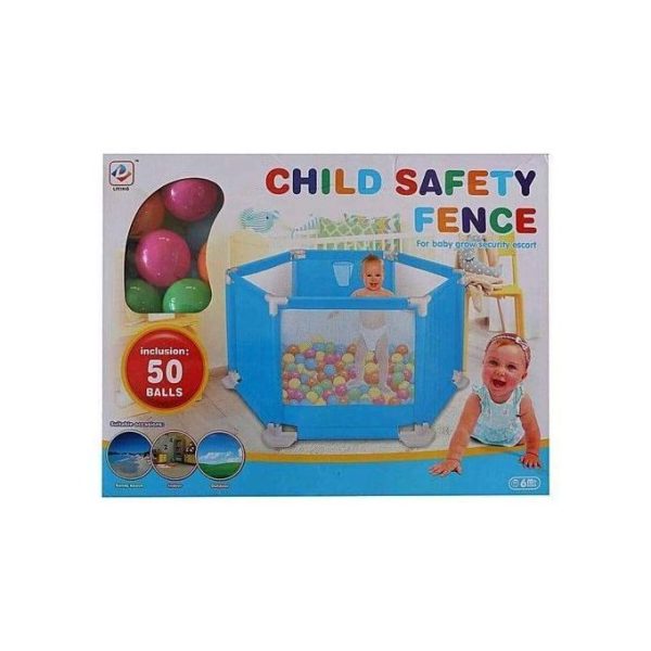 Blue Playpen Playground Child Safety Fence + 30 Playballs
