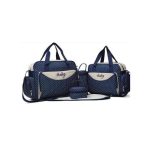 BLUE With White Dots 5 In 1 Diaper Bag With Changing Mat.