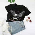 BLWOENS T Shirts For Women Graphic Tees T-Shirts Cute Fit Tshirts -Black