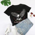 BLWOENS T Shirts For Women Graphic Tees T-Shirts Cute Fit Tshirts -Black