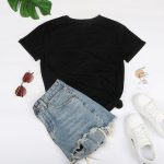 BLWOENS T Shirts For Women Graphic Tees T-Shirts Cute Fit Tshirts -Black