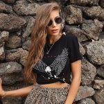 BLWOENS T Shirts For Women Graphic Tees T-Shirts Cute Fit Tshirts -Black