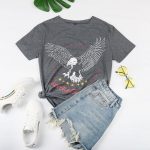 BLWOENS T Shirts For Women Graphic Tees T-Shirts Cute Fit Tshirts Teens Girls-Grey