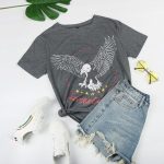 BLWOENS T Shirts For Women Graphic Tees T-Shirts Cute Fit Tshirts Teens Girls-Grey