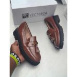 Brogue Ladies Stylish Odette studded leather Mary Jane for Ladies size 37-42 Red, Black, Brown, Beige - Wipe and Go