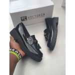 Brogue Ladies Stylish Odette studded leather Mary Jane for Ladies size 37-42 Red, Black, Brown, Beige - Wipe and Go