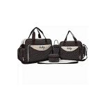 BROWN With White Dots 5 In 1 Diaper Bag With Changing Mat.