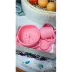 Bubblegum Pink- Premium Kenya Hot Sale Suction Baby Silicone Plate Bowl and spoon Feeding Set Food Grade Baby Feeding Placement Tableware Dinner Set