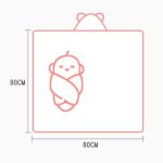 Cartoon Baby Bath Towels Hooded Coral Fleece Kids Bathrobe Newborn Swaddle Wrap 80*80cm