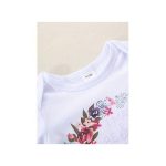 Catpapa 0-12Months Baby Girl 2pcs Flower Print Bodysuit + Mesh Skirt