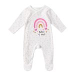 Catpapa 0-12Months Baby Girls Letter Print Bodysuit