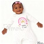 Catpapa 0-12Months Baby Girls Letter Print Bodysuit