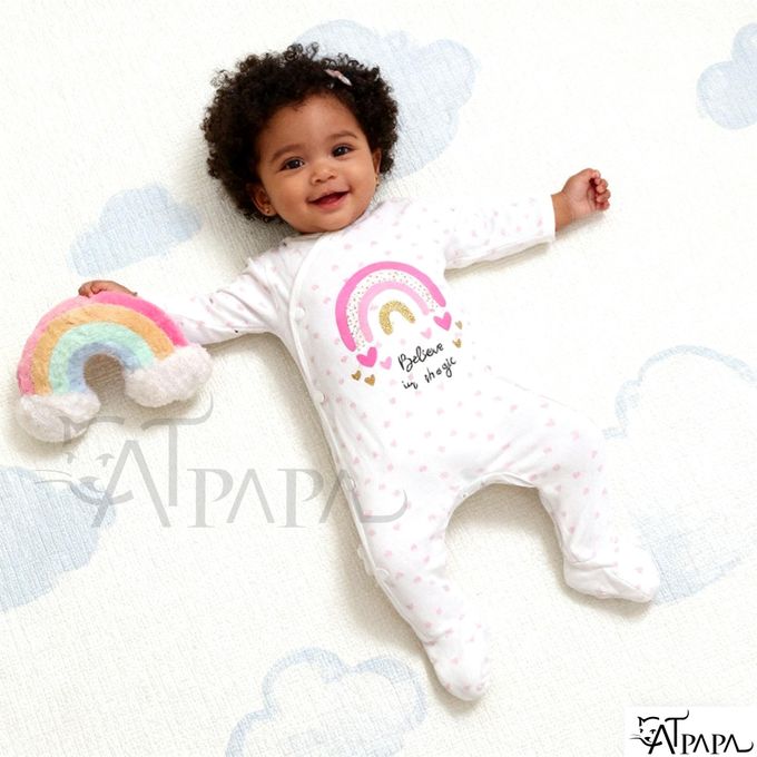 Catpapa 0-12Months Baby Girls Letter Print Bodysuit