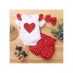 Catpapa 0-18 Months Baby Girl Cute Polkadot Design 3Pcs Bodysuit + Pants + Headband