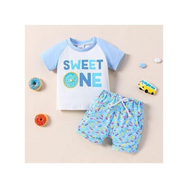 Catpapa 0-18Months Baby Boys Short Sleeve Tees With Shorts