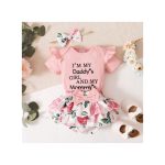 Catpapa 0-18Months Baby Girl Summer Ribbed Bodysuit Floral Pants Set