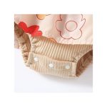 Catpapa 0-18Months Baby Girls Flower Printing Bodysuit With Headband