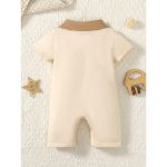 Catpapa 0-18Months Newborn Baby Boy Polo Neck Romper Short Sleeve 1PICS Romper Jumpsuit Infant Baby Clothing