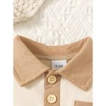 Catpapa 0-18Months Newborn Baby Boy Polo Neck Romper Short Sleeve 1PICS Romper Jumpsuit Infant Baby Clothing