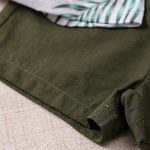 Catpapa 0-2 years baby green short-sleeved two-piece set, suitable for parties, outdoor activities, comfortable and cool, easy to clean