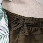 Catpapa 0-2 years baby green short-sleeved two-piece set, suitable for parties, outdoor activities, comfortable and cool, easy to clean