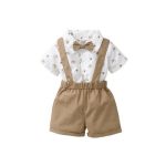 Catpapa 0-24 Months Baby Boy Animal Print Shirt +Starp Pants 2PCS