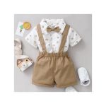 Catpapa 0-24 Months Baby Boy Animal Print Shirt +Starp Pants 2PCS