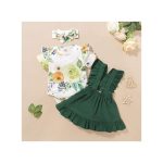 Catpapa 0-24 Months Baby Girl Floarl Bodysuit With Skirt Fashion Daily Wear