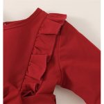 Catpapa 0-2Years Baby Girls Long Sleeve Dress Solid Color