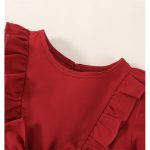 Catpapa 0-2Years Baby Girls Long Sleeve Dress Solid Color