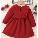 Catpapa 0-2Years Baby Girls Long Sleeve Dress Solid Color