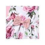 Catpapa 0-3 Years Kid Girl 2PCS Solid Color Ribbed Overcoat With Floral Sleeveless Dress