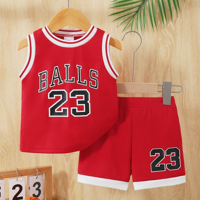 Catpapa 0-3 years old boys and girls sports pink basketball 2-piece set set, suitable for performance, day daily sports, photography