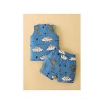 Catpapa 0-3Years Baby Boy 2PCS Dinosaur Blue Sleeveless Shirt+Shorts