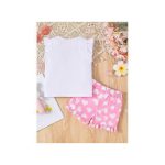 Catpapa 0-3Years Baby Girl 2pcs Cute Cat Print T-shirt With Shorts