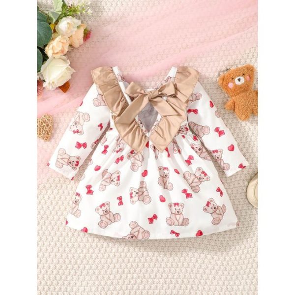 Catpapa 0-3Years Newborn&Toddler Kids&Baby Girl Floral Long Sleeve Dress Clothes