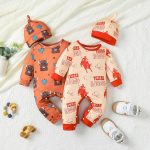Catpapa 1-18Months Baby Boys Long Sleeve Romper With Hat