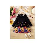 Catpapa 1-3Years Baby Girls Long SLeeve Flower Print Dress